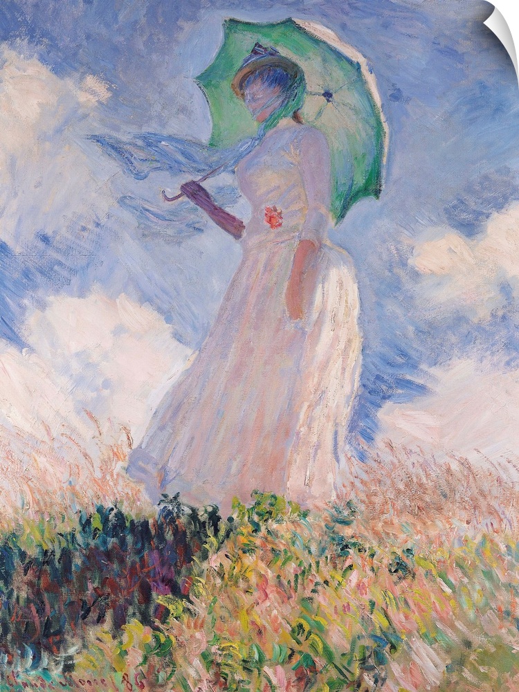 Woman with Parasol Turned to the Left, 1886 by Claude Monet