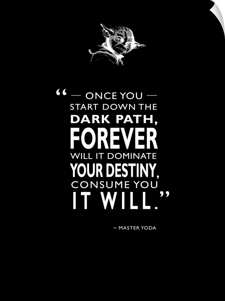 "Once you start down the dark path, forever will it dominate your destiny, consume you it will." -Master Yoda