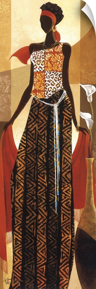 Artwork of an African woman in traditional dress.