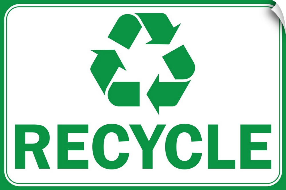 Recycle with symbol in green and white