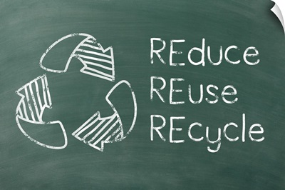 REduce REuse REcycle - Green Chalkboard