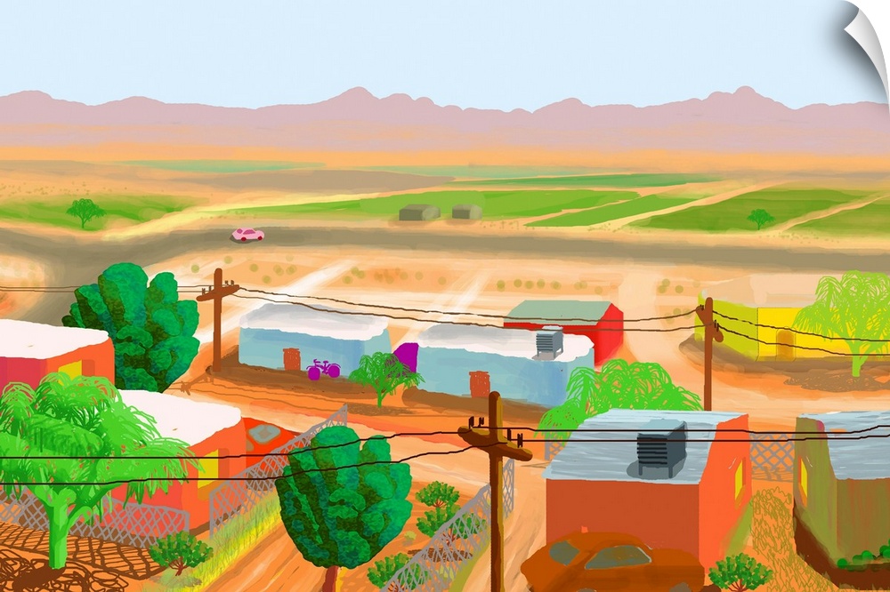 Desert farms and migrant housing in Arizona