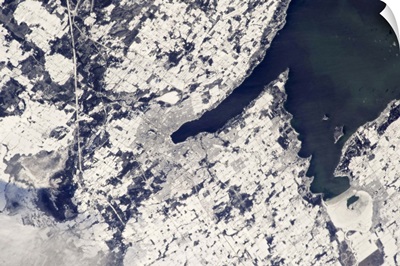 Barrie, ON in snow - seen from the International Space Station