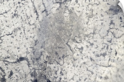Kitchener-Waterloo in the snow, taken from the Space Station on the last day of 2012