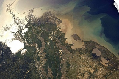 Mississippi delta - heartland topsoil flowing relentlessly into the Gulf of Mexico