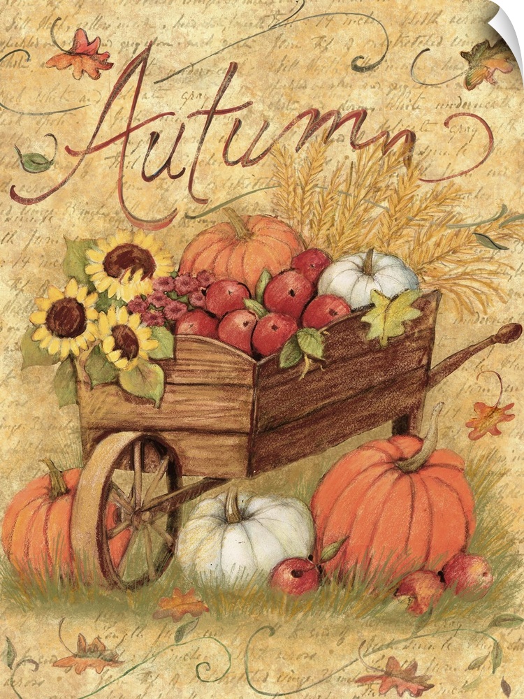 An autumn wheelbarrow will add a classic harvest accent to your home.