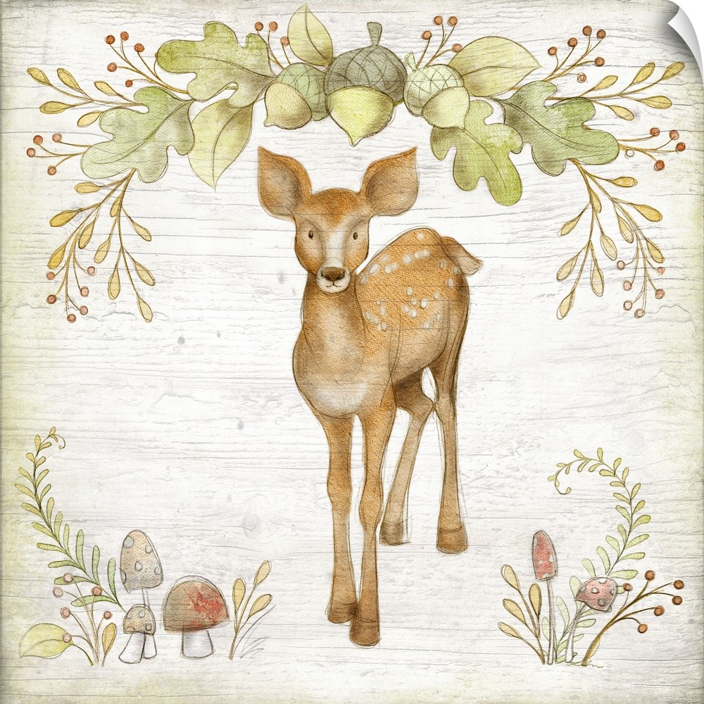 Sweet woodland baby deer perfect for baby and child's room decor