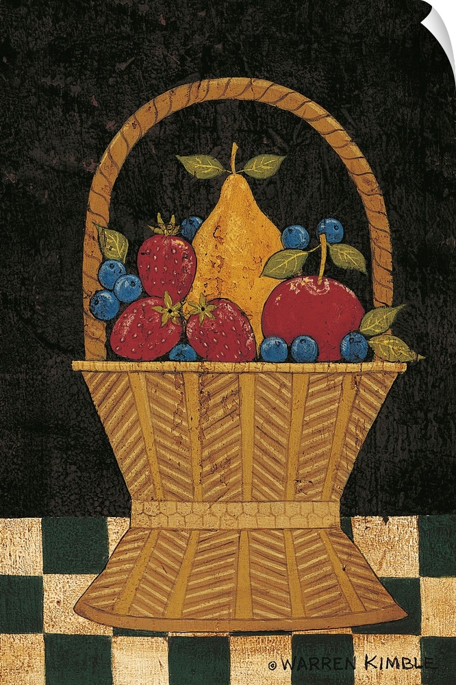 Americana fruit basket by renowned folk artist Warren Kimble