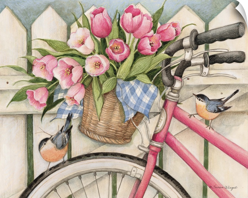 Enjoy the ride with this charming bicycle scene!