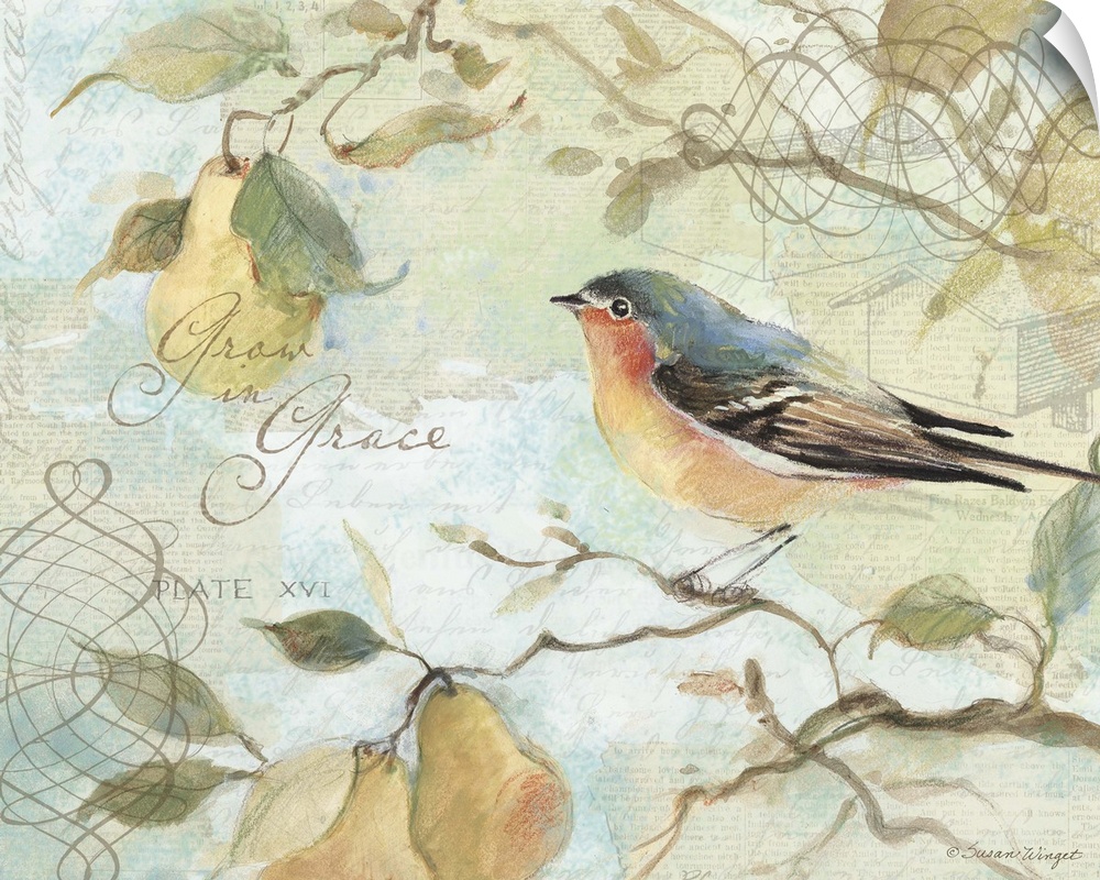 This bird in a pear tree is a gorgeous accent decor piece.