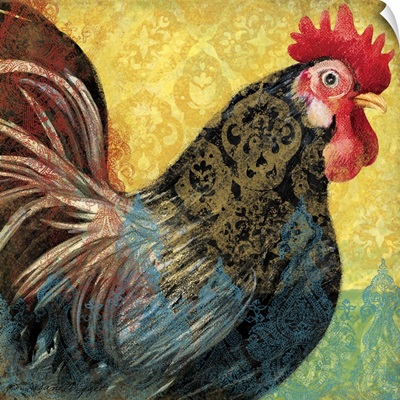 Bohemian Rooster on Yellow