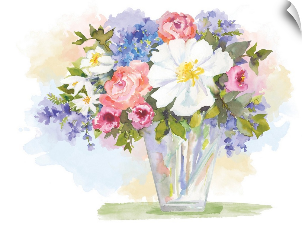 This delicate pastel floral still life adds elegance and warmth to any room in the house.