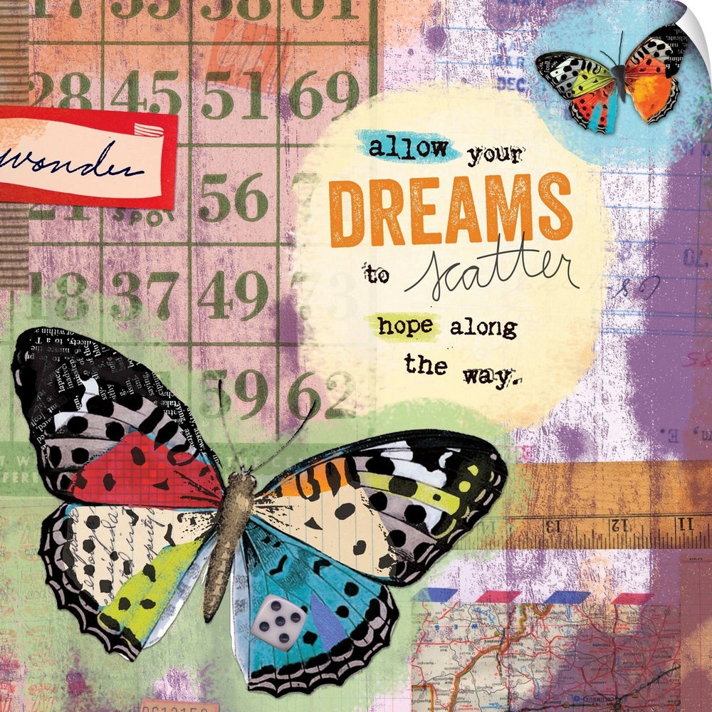 Butterfly collage with inspirational message