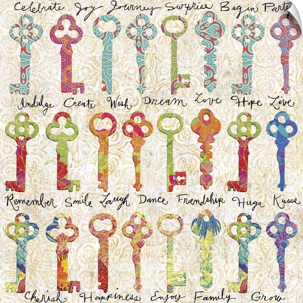 Keys evoke so many inferences! Great motif for any room