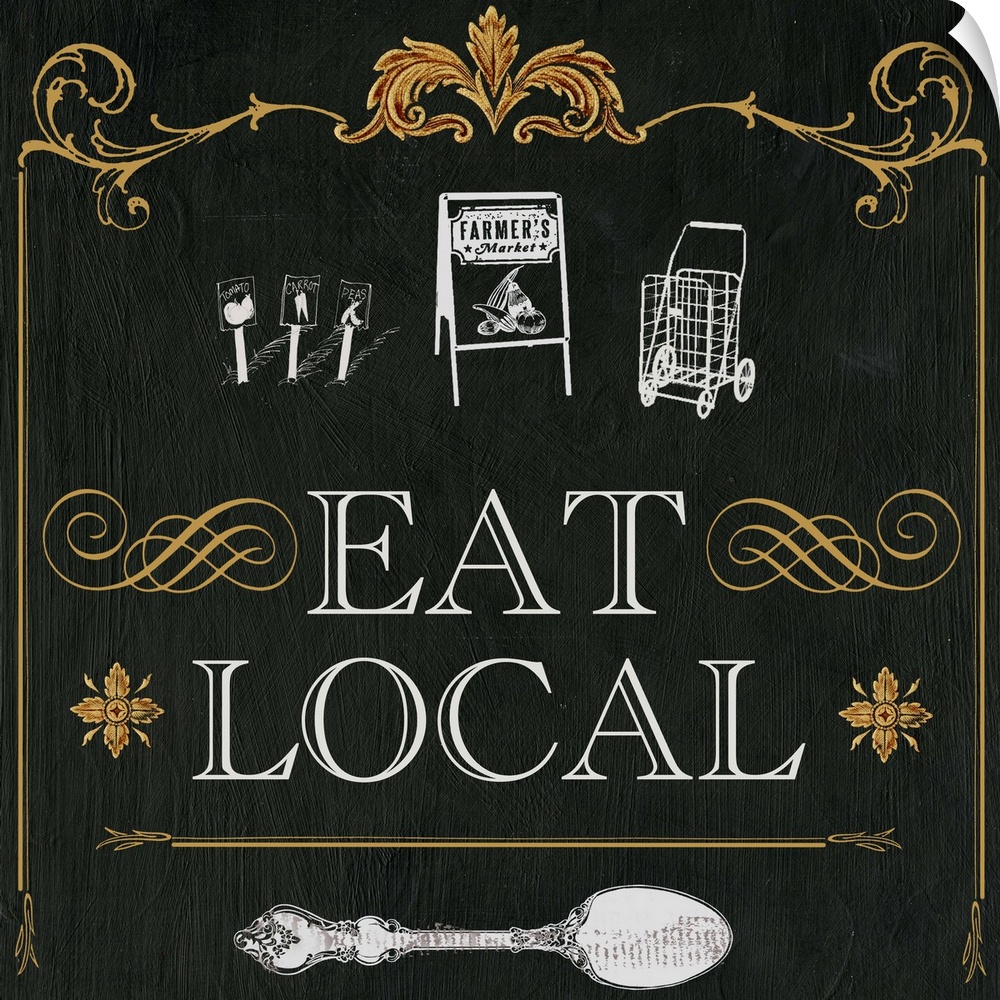 Eat Local chalkboard signage makes great decor for kitchen or dining room.