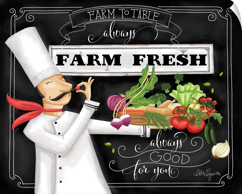 A fun and whimsical chef celebrates the joy of fresh food!