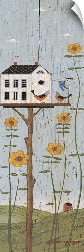 Americana birdhouse panel by renowned artist Warren Kimble