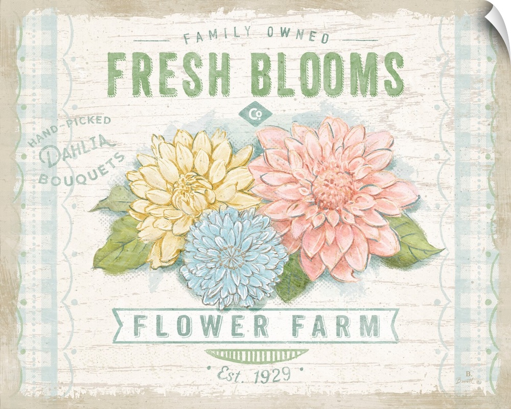 A softly colored bouquet of country flowers for any room.