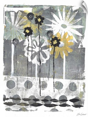 Gold And Silver Flower Print
