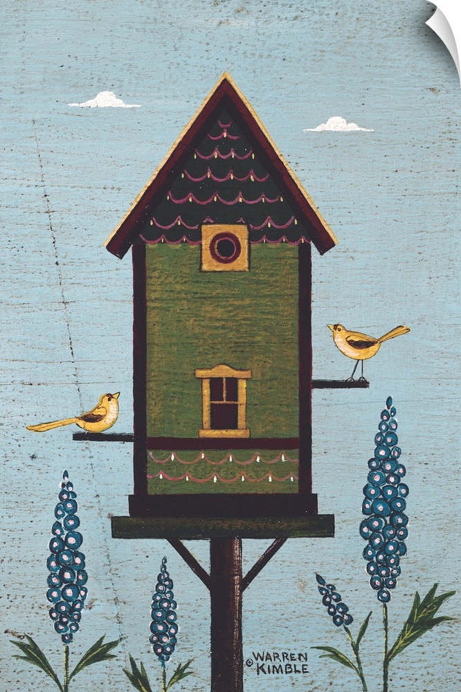 Americana birdhouse by renowned artist Warren Kimble