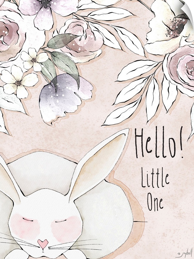 This gently rendered watercolor animal design adds a soft gender-neurtal touch to baby decor.