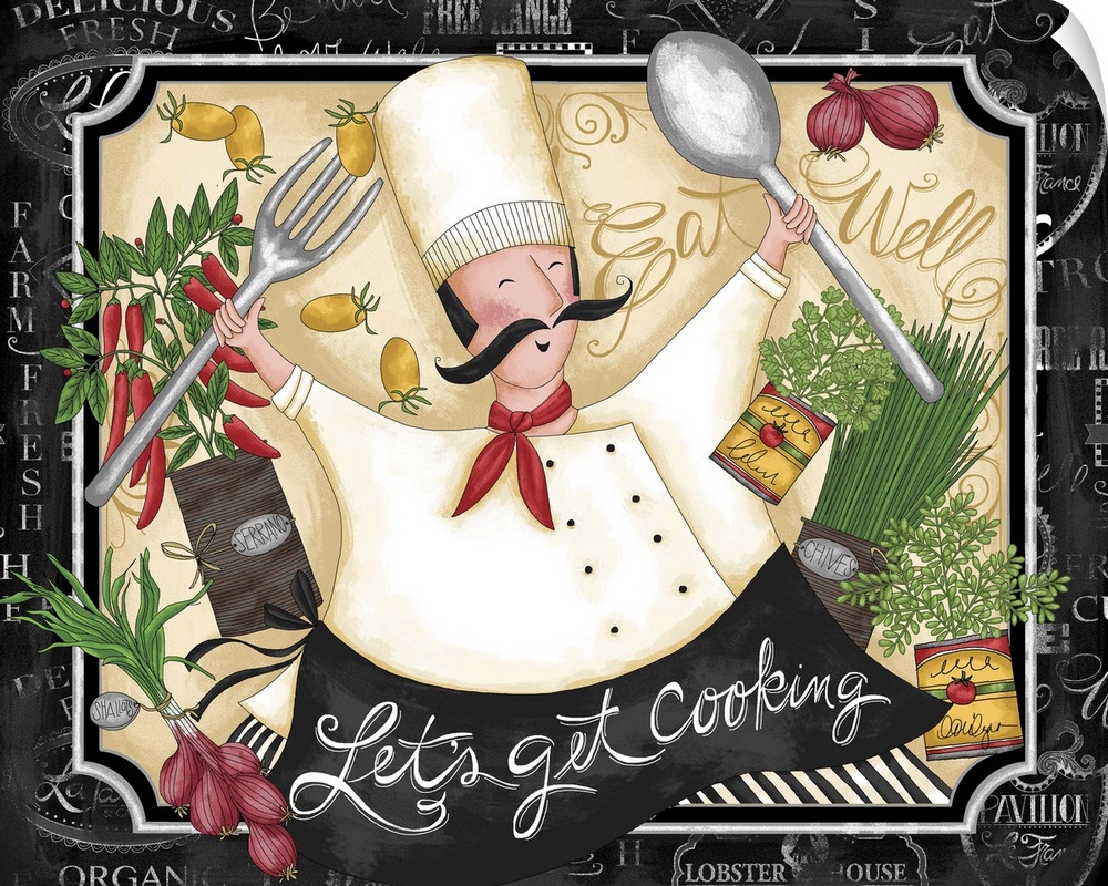 Celebrate cooking with this fun piece of art, perfect for kitchen decor!