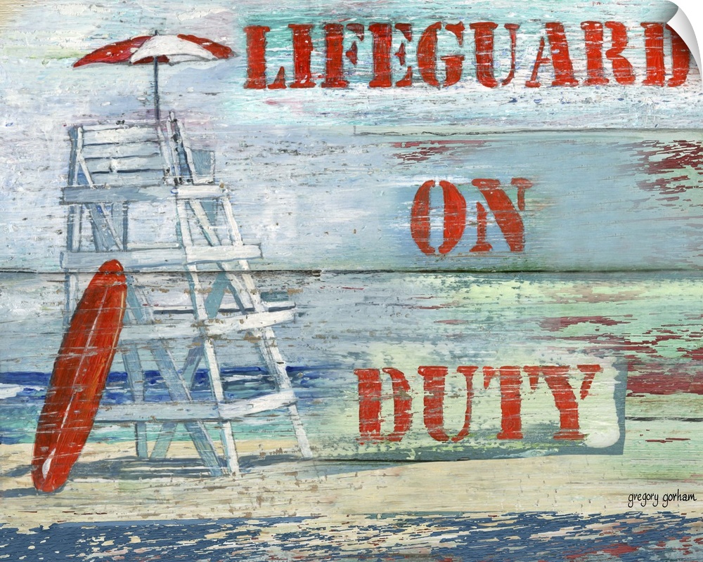 Vintage beach sign brings the ocean in to your den, study, bar or rec room.