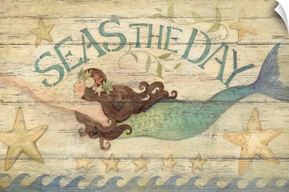 A vintage sign with mermaid art is a throwback to another time.