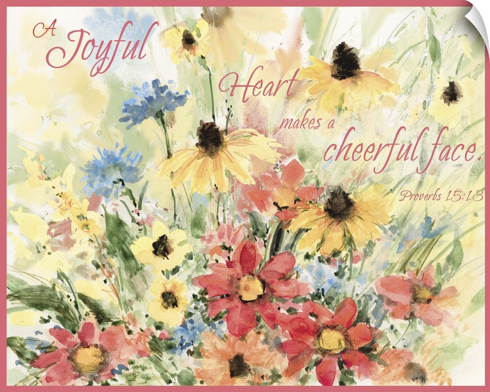 Lovely floral art with inspirational message from scripture.