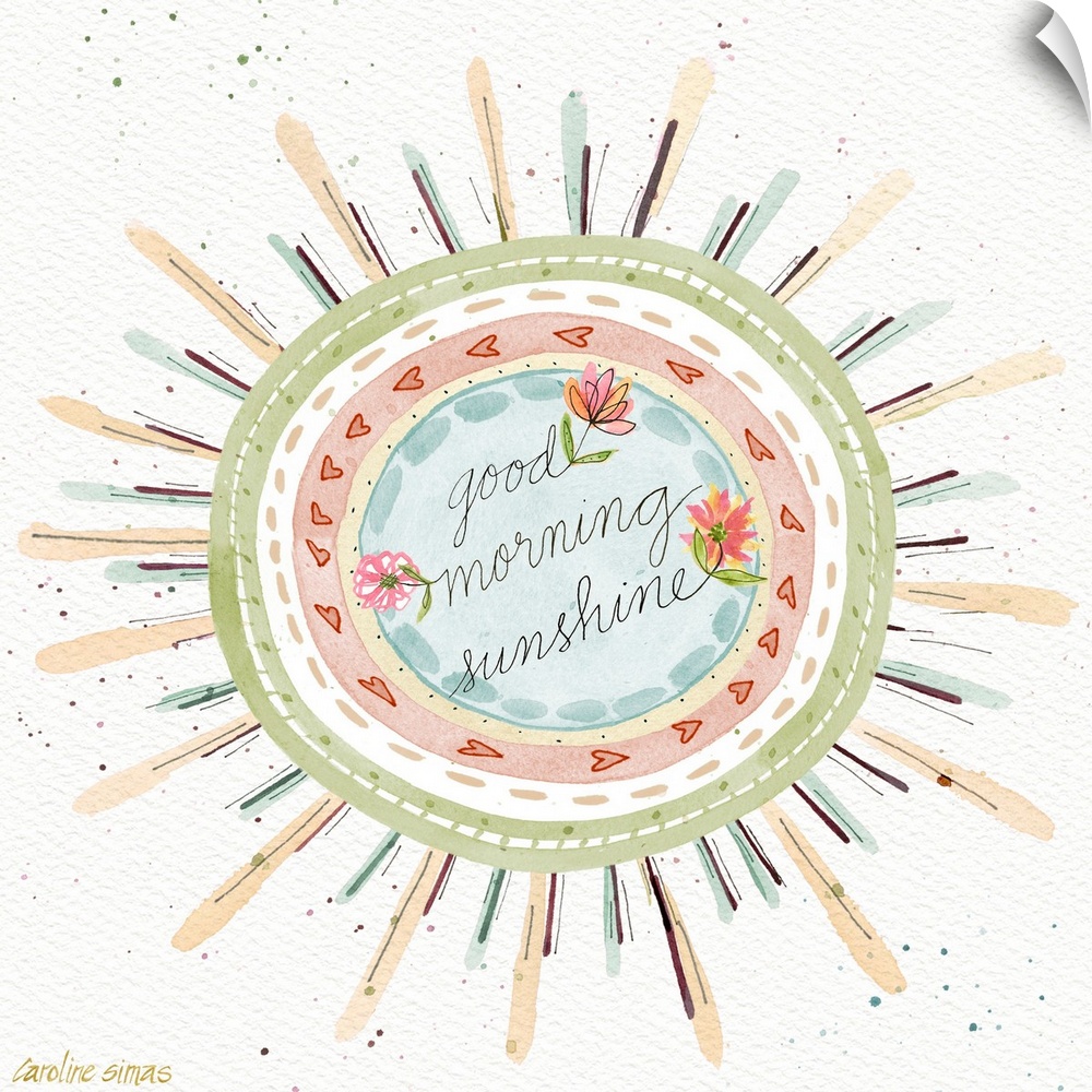 Sweetly rendered sun art that adds a gentle, lovely, and inspirational accent to your decor.