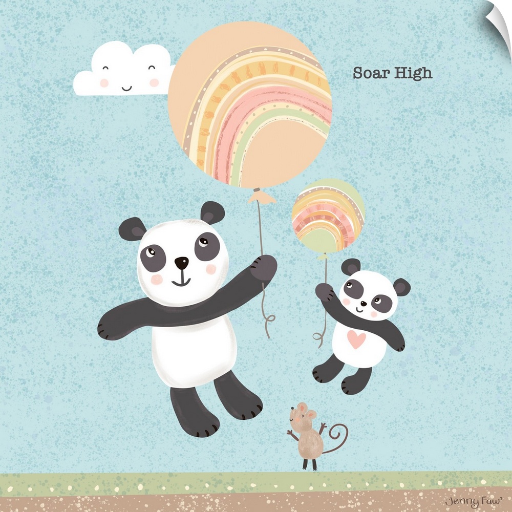 Sweet and charming art for a child's room, with a gender-neutral palette.