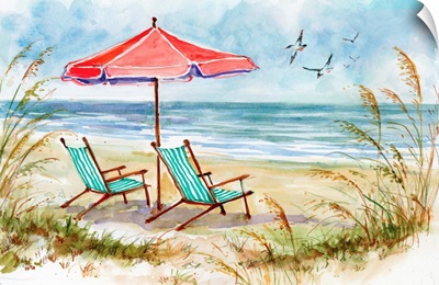 Red Beach Umbrella
