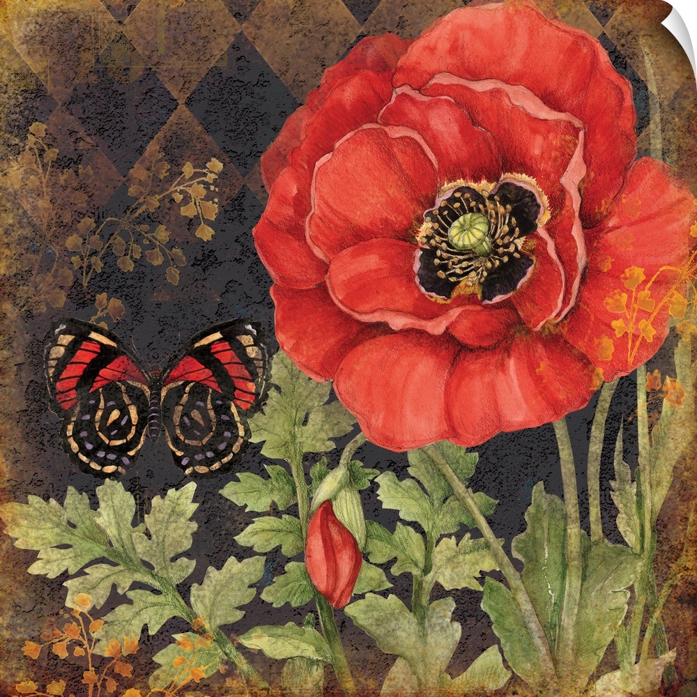 The bold and beautiful Poppy is the featured star of this art.