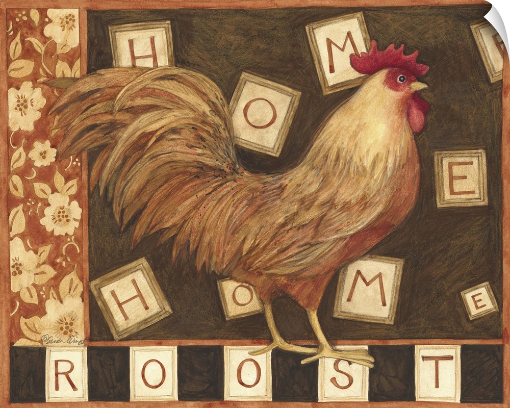 Roosters inspired by word tiles adds playful, homey touch to your decor