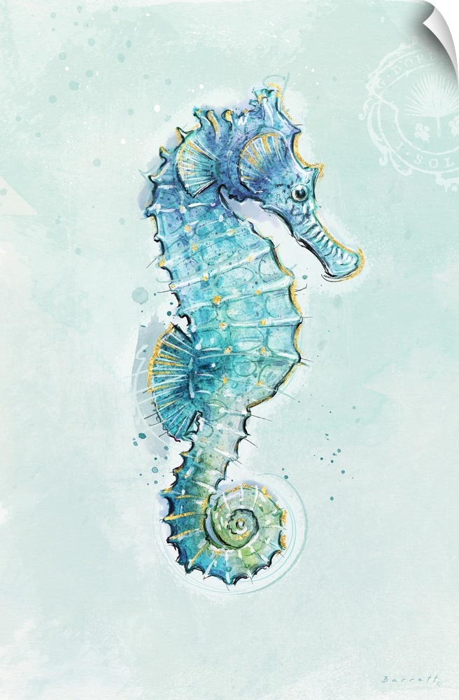 The seahorse, an ever-popular motif for coastal decor!