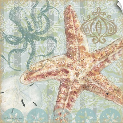Starfish - Blue Scroll