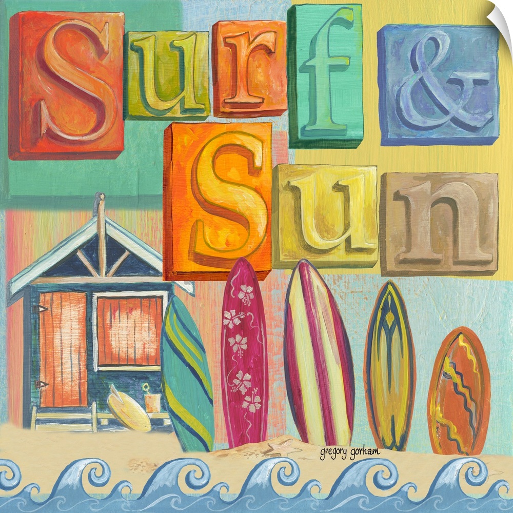 Fun beach-themed art is ideal for beachhouses, cabanas and sunrooms!