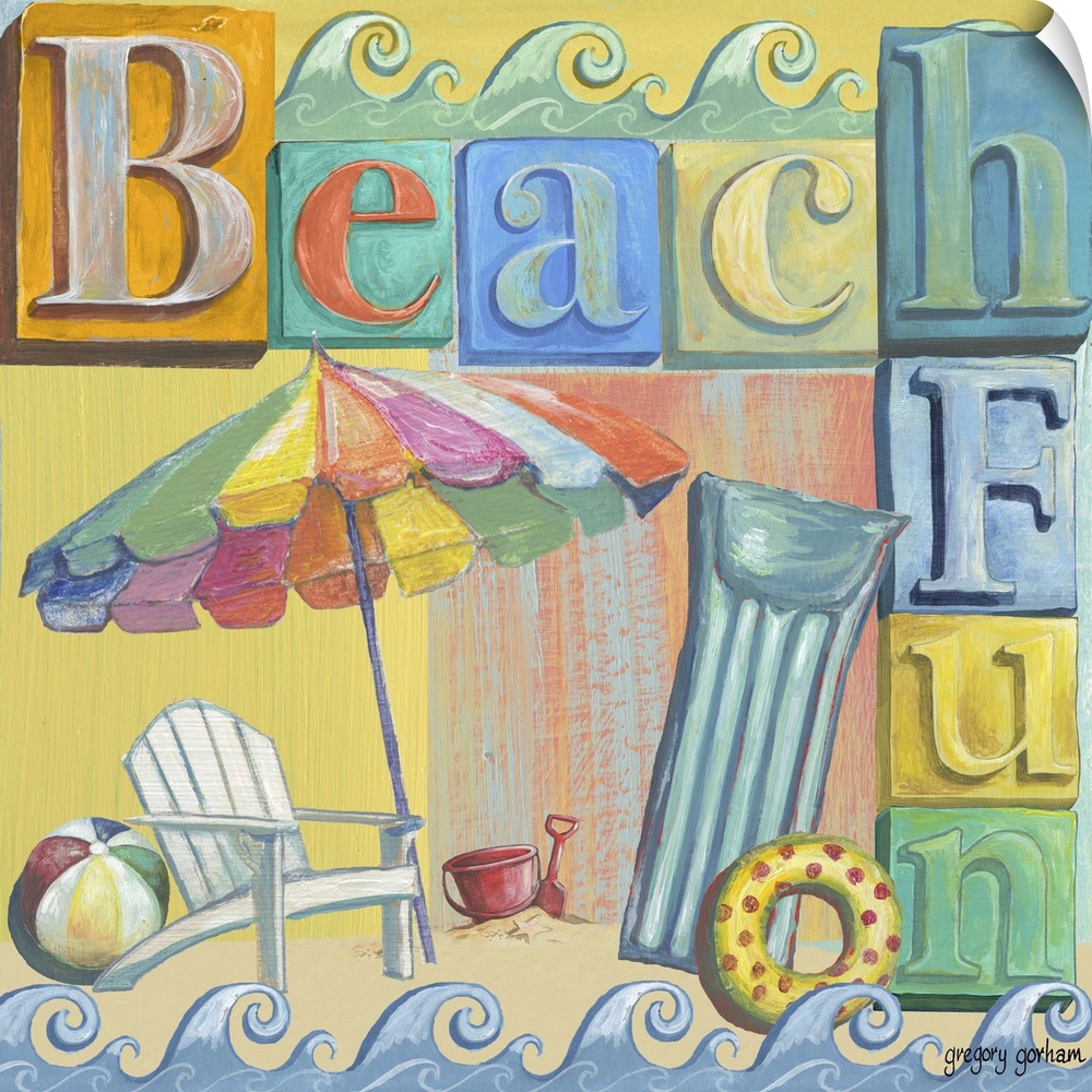 Fun beach-themed art is ideal for beachhouses, cabanas and sunrooms!