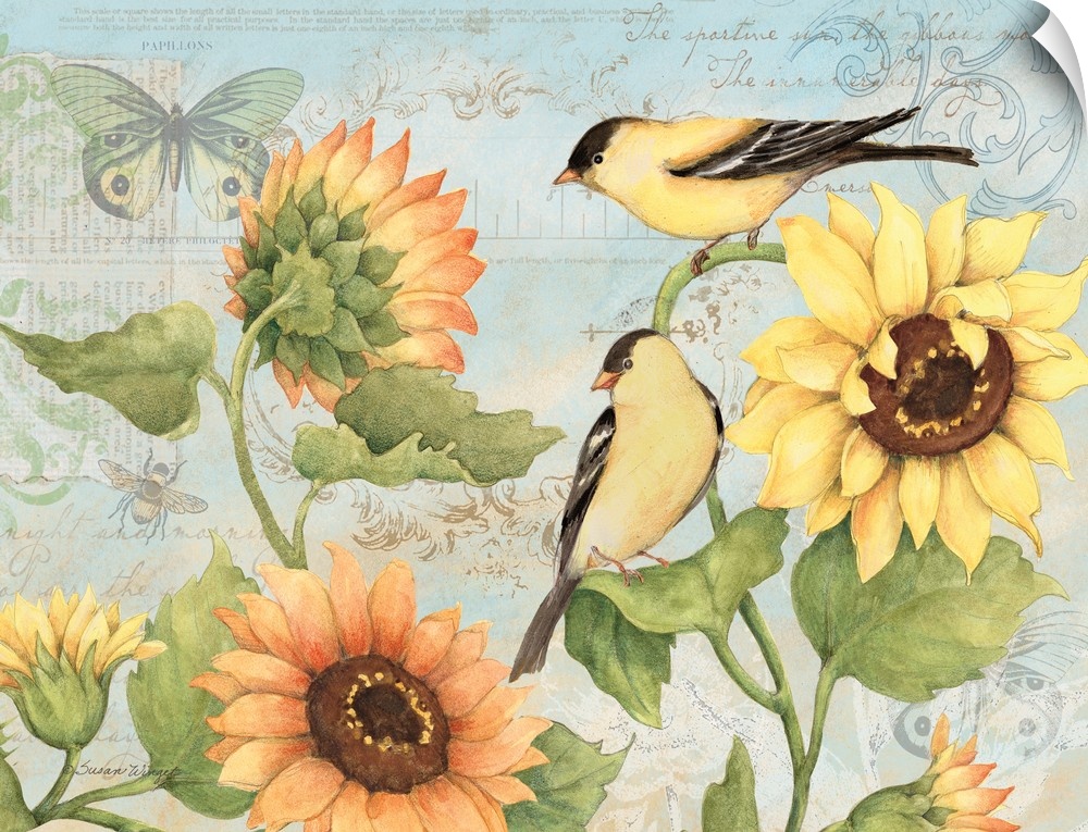 Lovely bird art subtly infuses nature into the home.