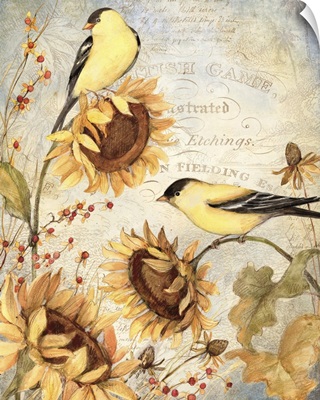 Sunflowers with Birds