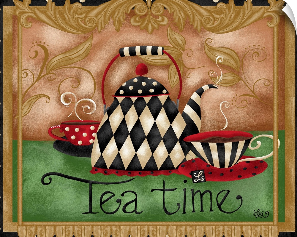 Tea for two creates a friendship-themed vignette great for kitchen decor