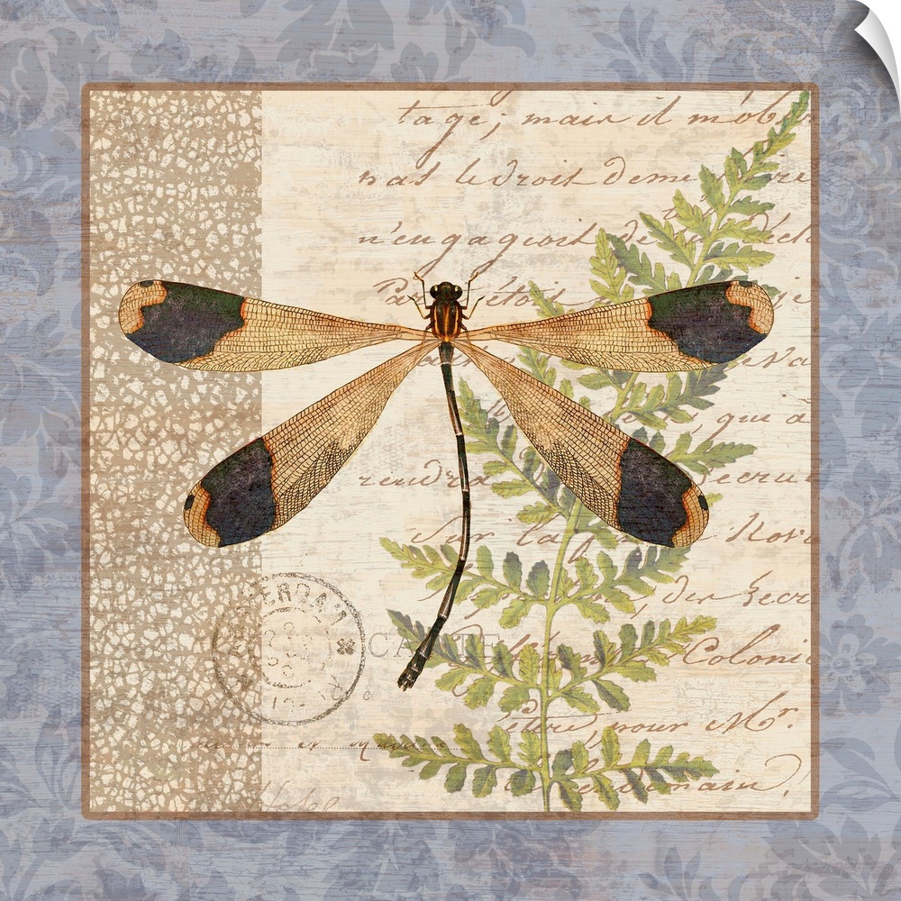The elegance of nature abounds with this lovely dragonfly art.