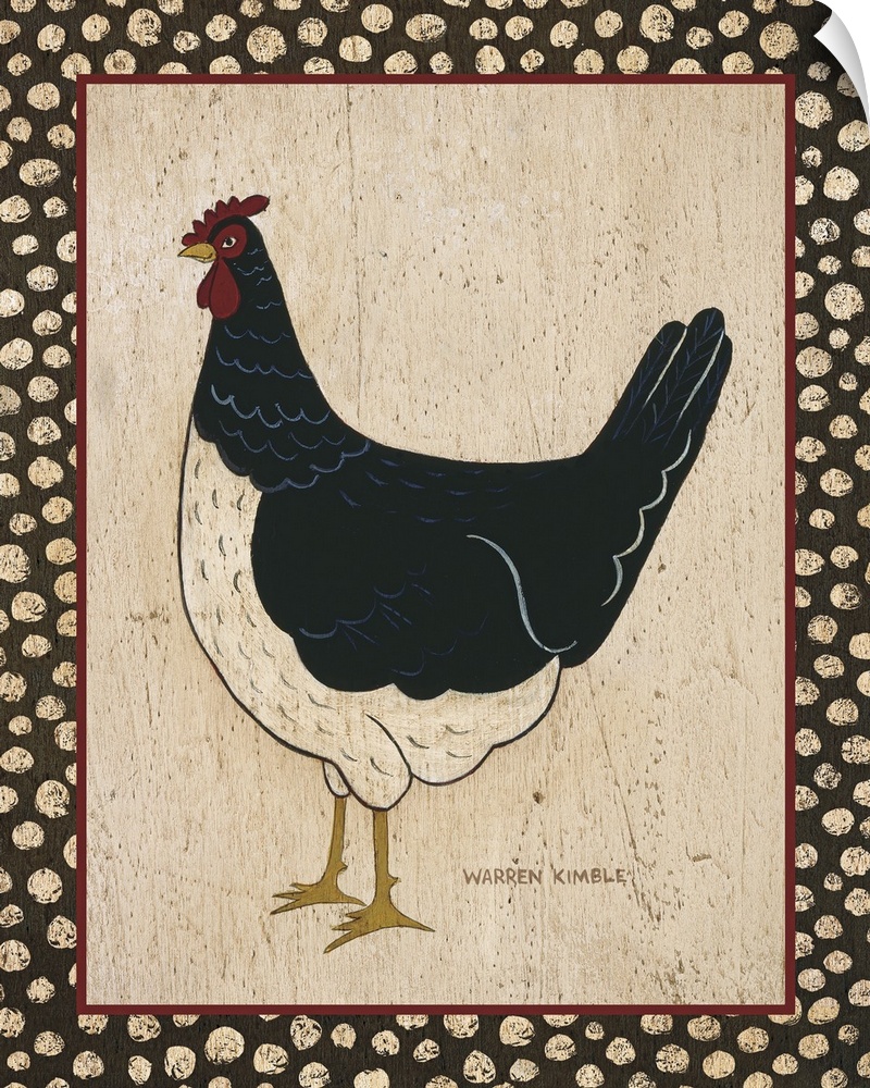 Delightful folk art images of chickens by renowned folk artist, Warren Kimble