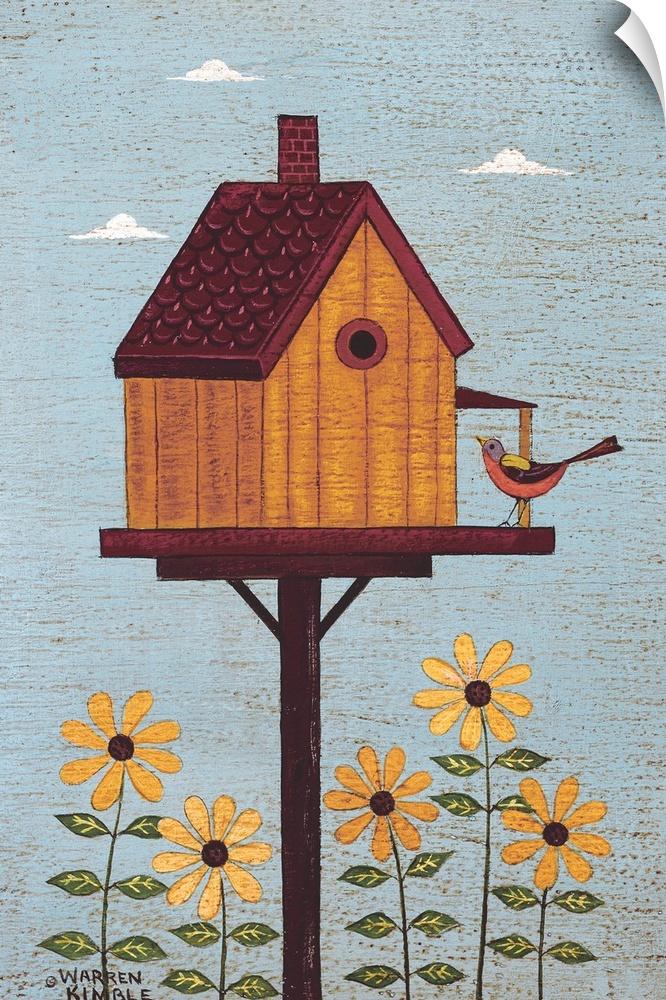 Americana birdhouse by renowned artist Warren Kimble