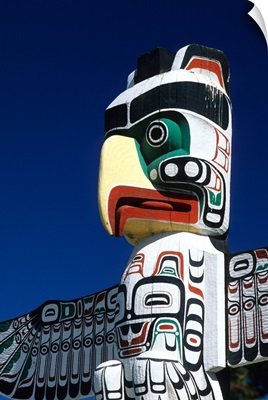 A totem pole In Vancouver, Canada