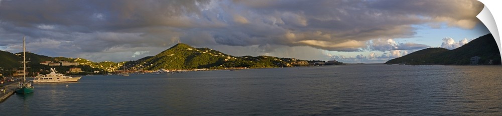 A view from St. Thomas out over the bay on a warm evening.