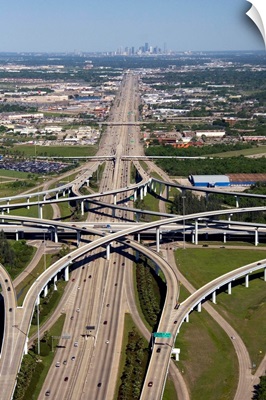 Aerial view of Interstate 45 and the State Highway Beltway 8