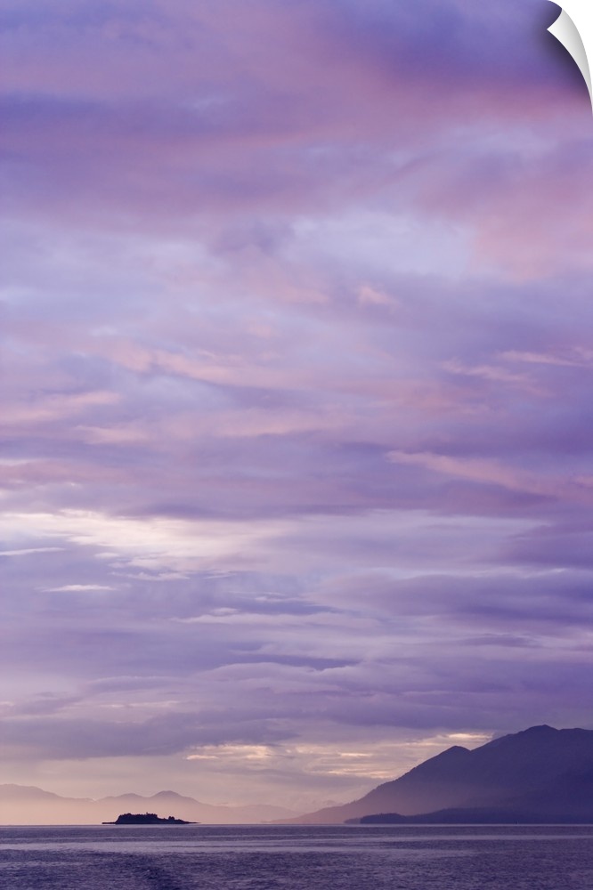 USA, Alaska, Ketchikan. Purple-colored sunset.