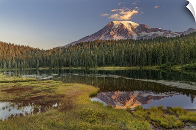 Aptly Named Reflection Lake In Mount Rainier National Park, Washington State, USA