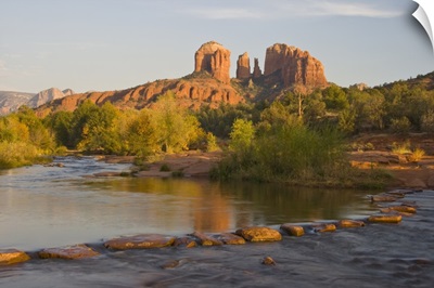 Arizona, Sedona, Oak Creek with Cathedral Rock